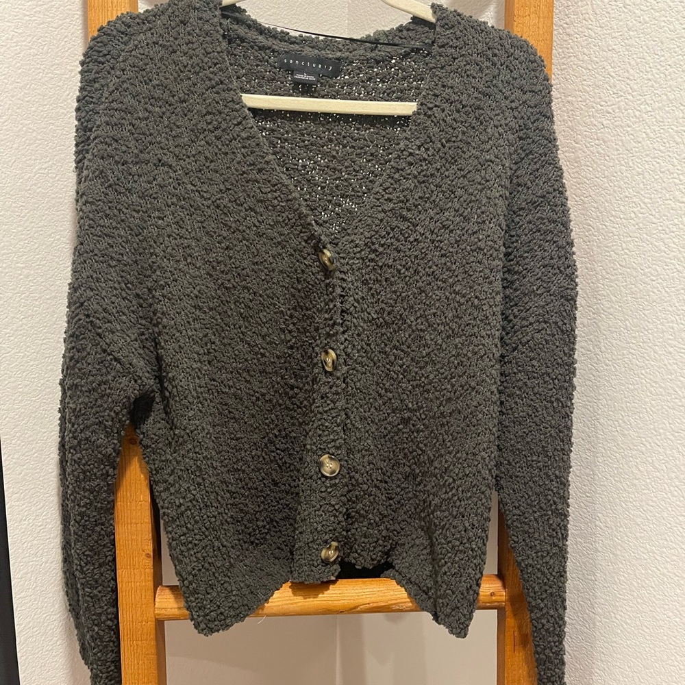 Sanctuary Textured deep green Cardigan